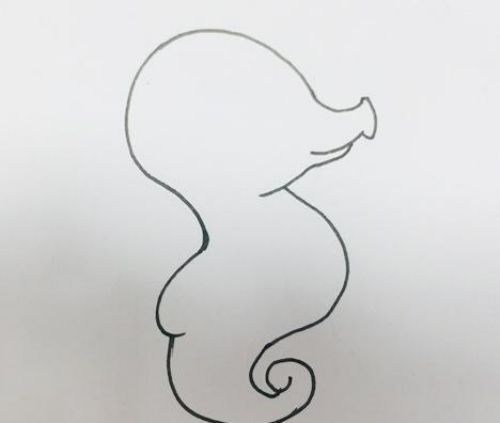 海马简笔画怎么画 海马简笔画图片带颜色