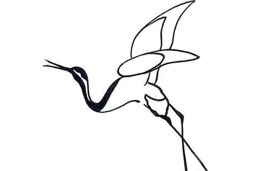 仙鹤简笔画简单又漂亮 飞行中仙鹤简笔画怎么画