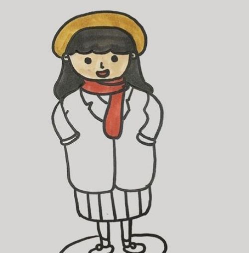 戴围巾的女孩简笔画彩色怎么画 女孩简笔画漂亮可爱