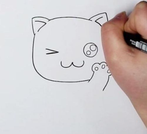 小猫咪简笔画儿童简笔画 小猫咪简笔画可爱带颜色画法