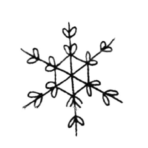 雪花简笔画简单漂亮儿童画图片 雪花简笔画可爱画法