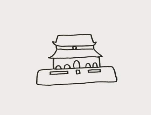 迎国庆简笔画图片大全 天安门3-6岁儿童简笔画
