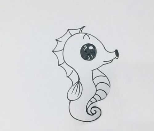 海马简笔画怎么画 海马简笔画图片带颜色