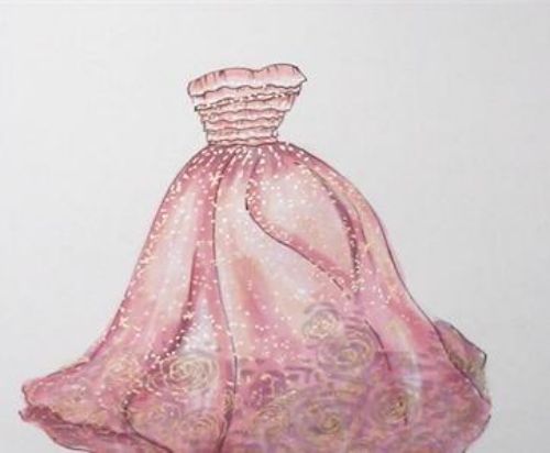 婚纱裙简笔画彩色漂亮图片 婚纱简笔画怎么画画法
