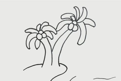 海滩简笔画图片大全彩色 海边风景简笔画怎么画