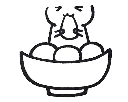 小孩吃元宵简笔画图片彩色 小孩吃元宵简笔画步骤图