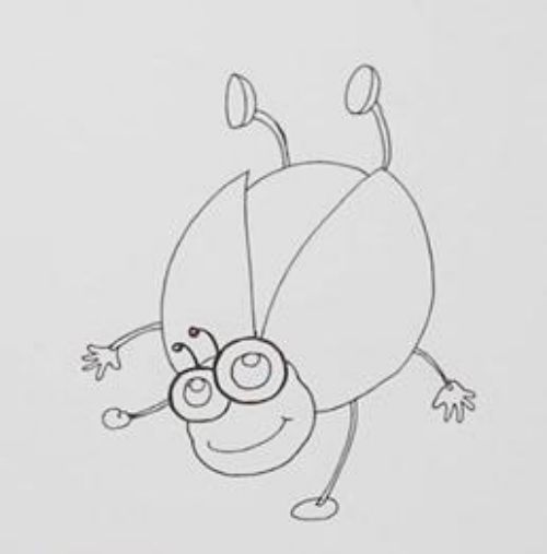 七星瓢虫儿童简笔画 七星瓢虫简笔画带颜色步骤图