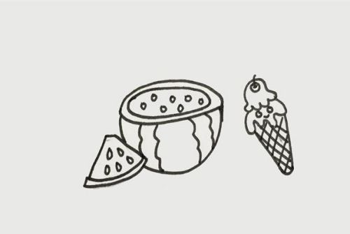 夏日水果简笔画图片彩色 西瓜简笔画怎么画