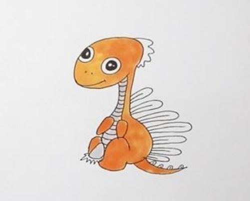 恐龙简笔画卡通可爱 恐龙简笔画儿童简笔画步骤图