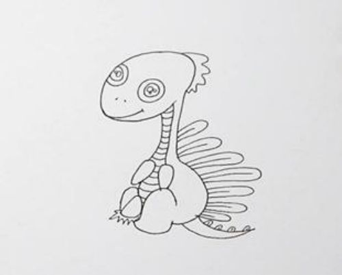 恐龙简笔画卡通可爱 恐龙简笔画儿童简笔画步骤图