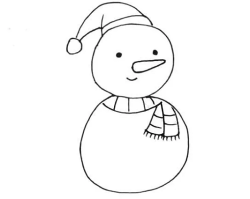 雪人简笔画3-6岁儿童简笔画 雪人简笔画教程彩色