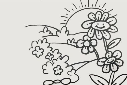 花园简笔画图片大全彩色儿童 花园简笔画简单怎么画