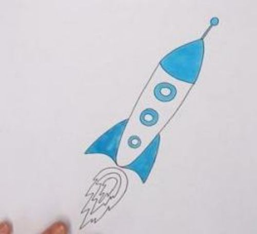 火箭简笔画怎么画简单 火箭简笔画儿童步骤教程