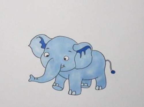 大象简笔画可爱一步一步教学 大象简笔画彩色简单