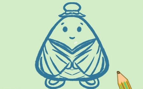 粽子简笔画卡通形象可爱 粽子简笔画带颜色步骤图