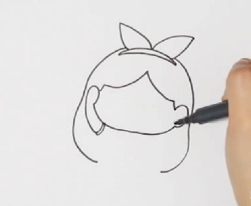 爱丽丝小女孩简笔画卡通版 爱丽丝简笔画彩色步骤图