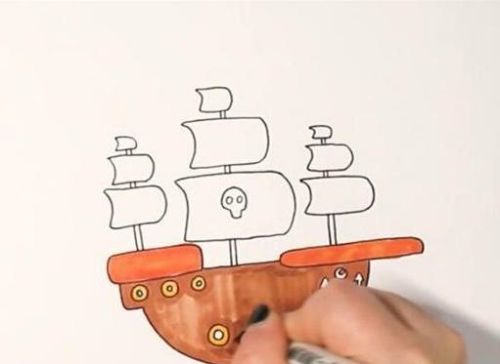 海盗船简笔画画法教程 海盗船简笔画怎么画