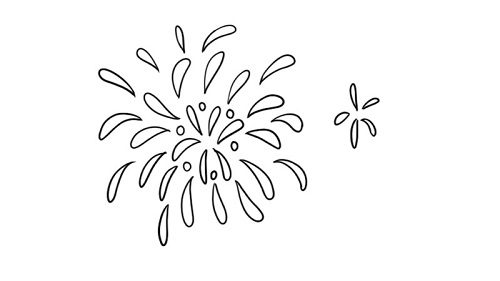 烟花简笔画彩色漂亮图片 烟花简笔画画法讲解