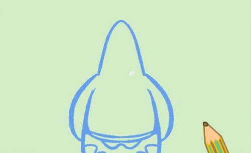派大星简笔画步骤图 派大星简笔画带颜色可爱简单
