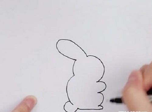 玉兔简笔画可爱卡通版 月亮玉兔简笔画简单画法