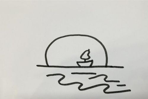 落日余晖简笔画风景简笔画 夕阳下的风景简笔画怎么画