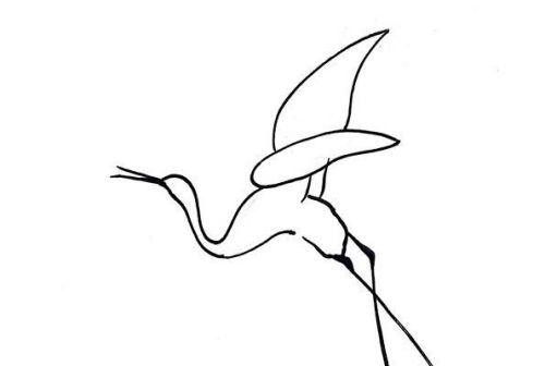 仙鹤简笔画简单又漂亮 飞行中仙鹤简笔画怎么画
