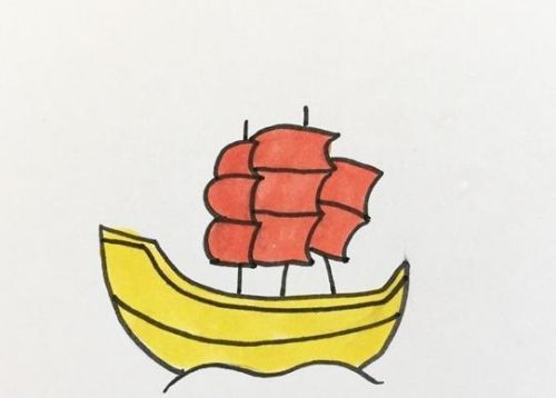 小帆船简笔画怎么画 帆船简笔画带颜色步骤图-素描自学网 小帆船简笔画怎么画 帆船简笔画带颜色步骤图