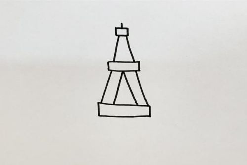 埃菲尔铁塔简笔画彩色 埃菲尔铁塔简笔画怎么画图片