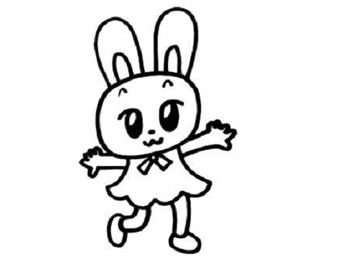兔子简笔画可爱卡通 两只兔子简笔画画法步骤