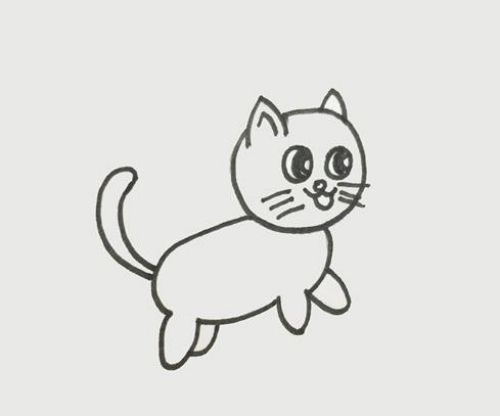 猫抓老鼠简笔画图片 猫和老鼠简笔画儿童画教程
