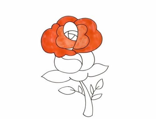 玫瑰花简笔画彩色可爱 玫瑰花简笔画简单画法漂亮