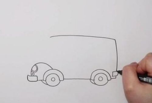 校车简笔画怎么画 校车简笔画彩色画法图解