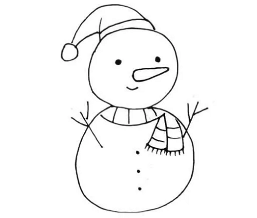 雪人简笔画3-6岁儿童简笔画 雪人简笔画教程彩色