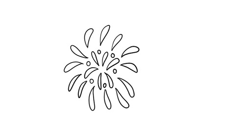 烟花简笔画彩色漂亮图片 烟花简笔画画法讲解