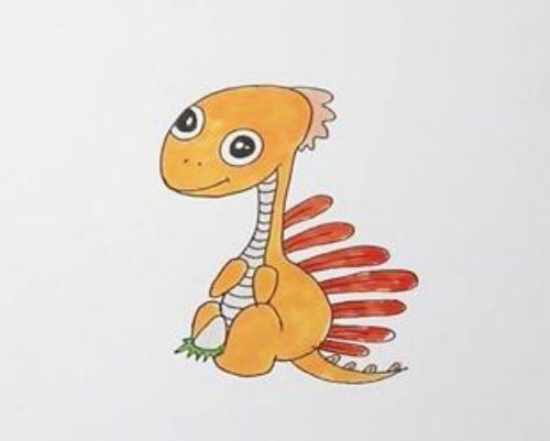 恐龙简笔画卡通可爱 恐龙简笔画儿童简笔画步骤图
