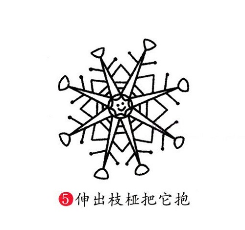 雪花简笔画简单漂亮 雪花简笔画彩色画法教程