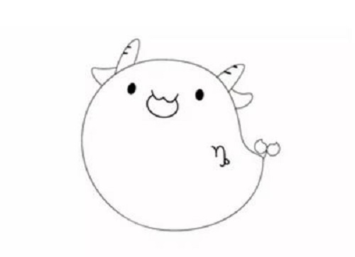 十二星座摩羯座简笔画卡通可爱 摩羯座简笔画步骤图