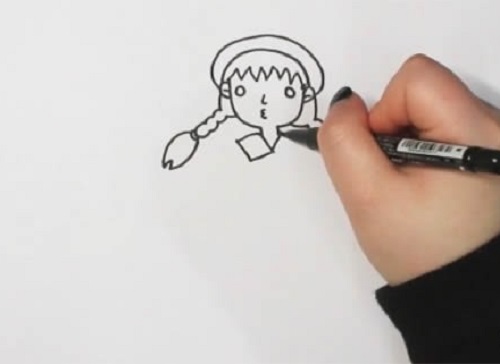 麻花辫小女孩怎么画 小女孩简笔画全身可爱步骤