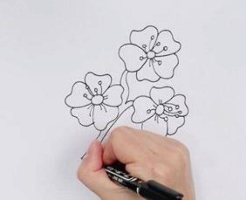 古风桃花简笔画绘画教程 简单又好看桃花简笔画怎么画