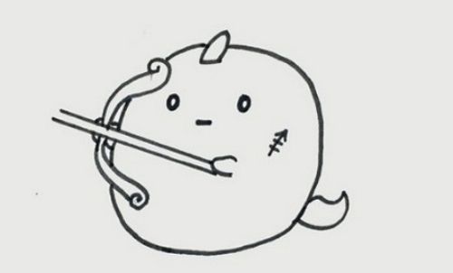 q版十二星座射手座简笔画怎么画 卡通十二星座射手座简笔画绘画步骤