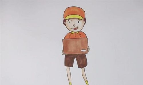 彩色快递员简笔画步骤 简单快递员简笔画怎么画