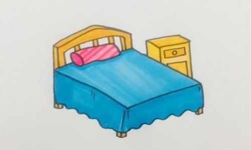 简单又漂亮卧室简笔画怎么画 立体彩色卧室简笔画画法