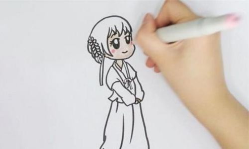 漫画汉服女孩简笔画画法 简单又漂亮汉服女孩简笔画怎么画