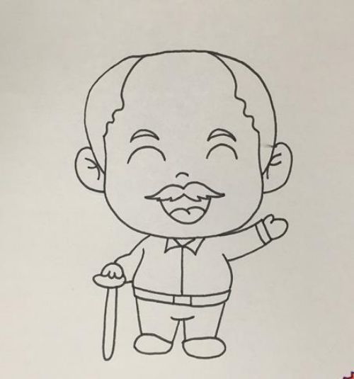 白胡子老爷爷简笔画教程 简单老爷爷简笔画怎么画
