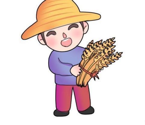 彩色农民教程简笔画教程 简单农民儿童画怎么画