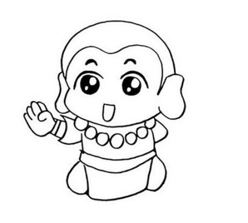 彩色小和尚简笔画怎么画 可爱卡通小和尚简笔画步骤教程