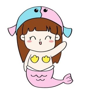 卡通少女双鱼座简笔画怎么画 双鱼座简笔画美人鱼教程