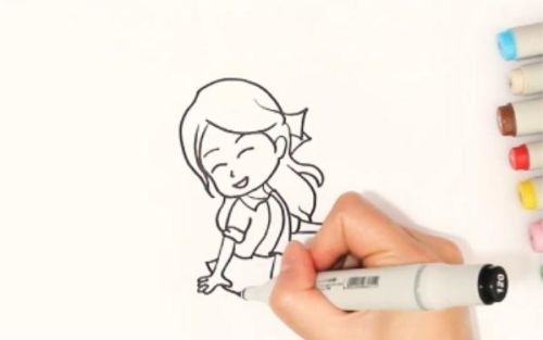踢毽子简笔画儿童画教程 小女孩踢毽子简笔画怎么画