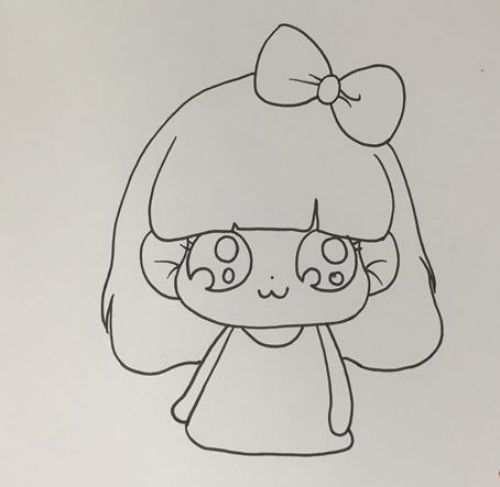 漂亮可爱小女孩简笔画怎么画 蘑菇头小女孩简笔画步骤图