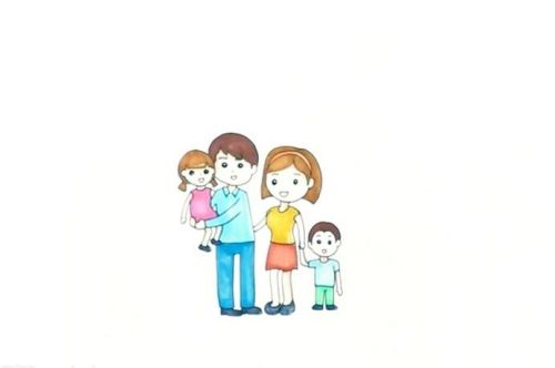 四口之家全家福简笔画怎么画 简单好看全家福简笔画画法
